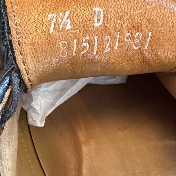 Ralph Lauren Black Leather Wingtip Brogue Oxford Shoes Men’s Size 7.5 D - Picture 9 of 9